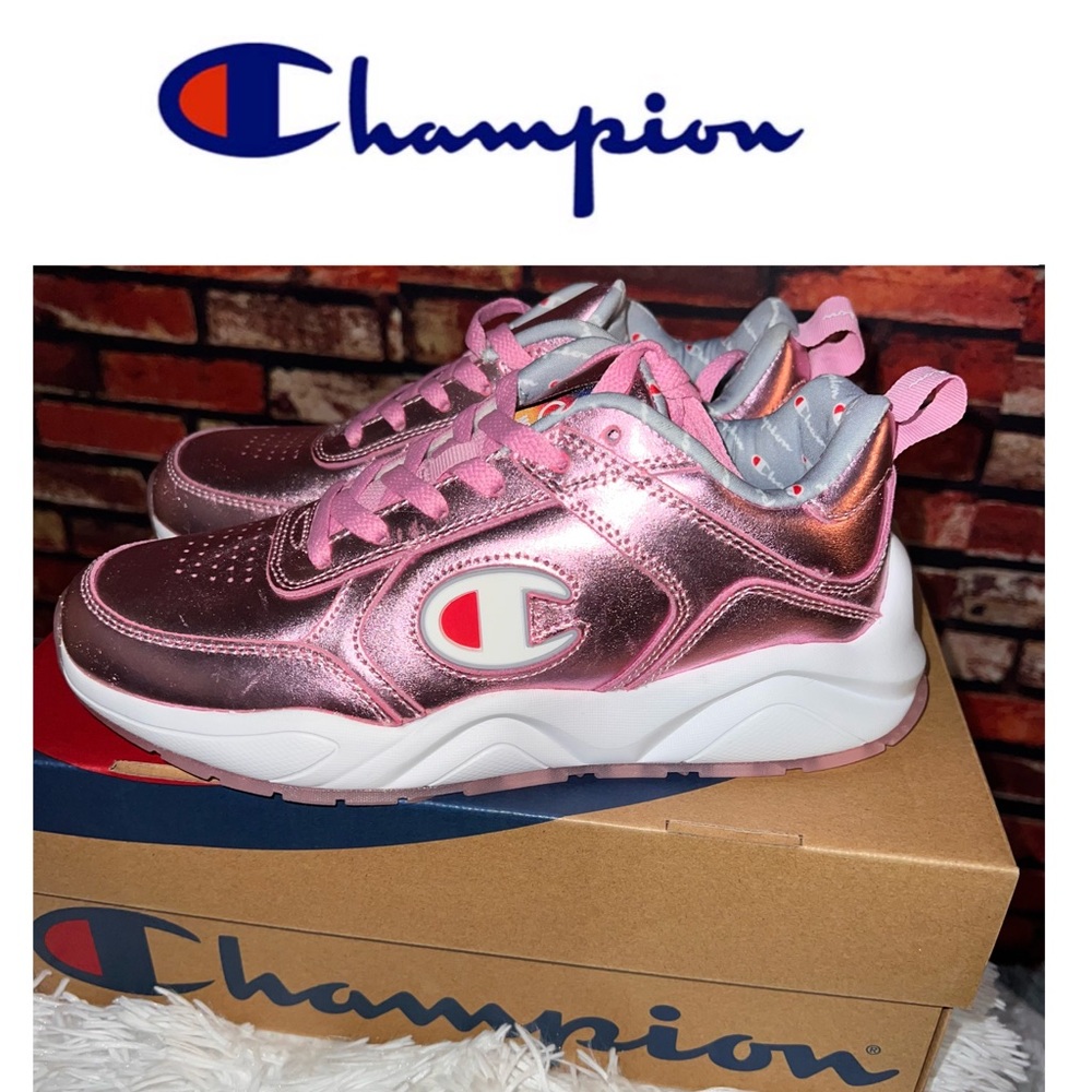 Champion girls size 6 metallic pink shoes sneakers kicks chunky